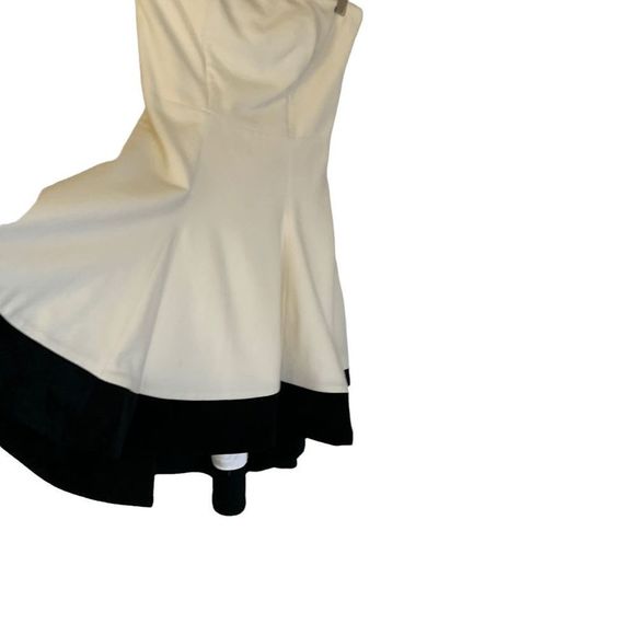 Gomez-Garcia Women's size 10 Ivory Black trimmed Sleeveless high low Dress - Picture 3 of 7